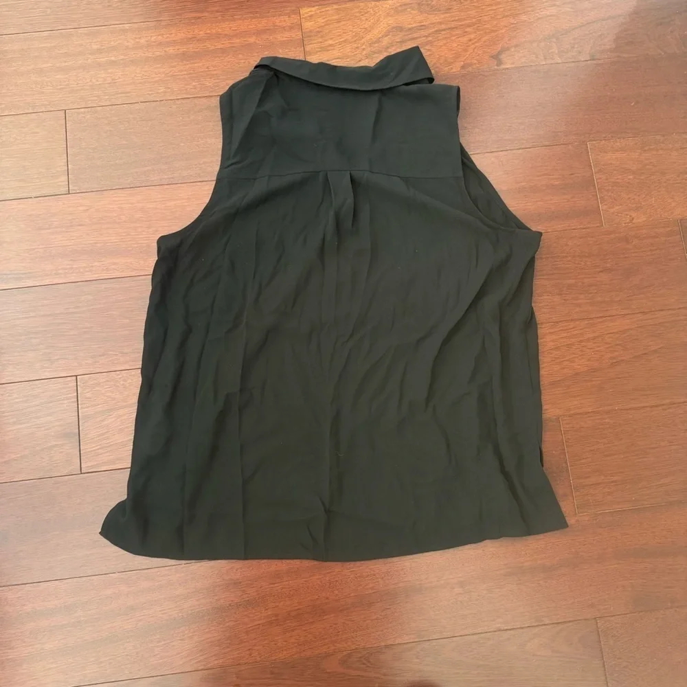Michael Kors Black Sleeveless Zip Blouse